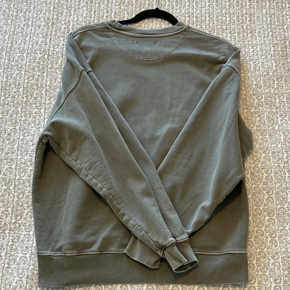 Anine Bing Sport Crewneck in Olive - Picture 4 of 4